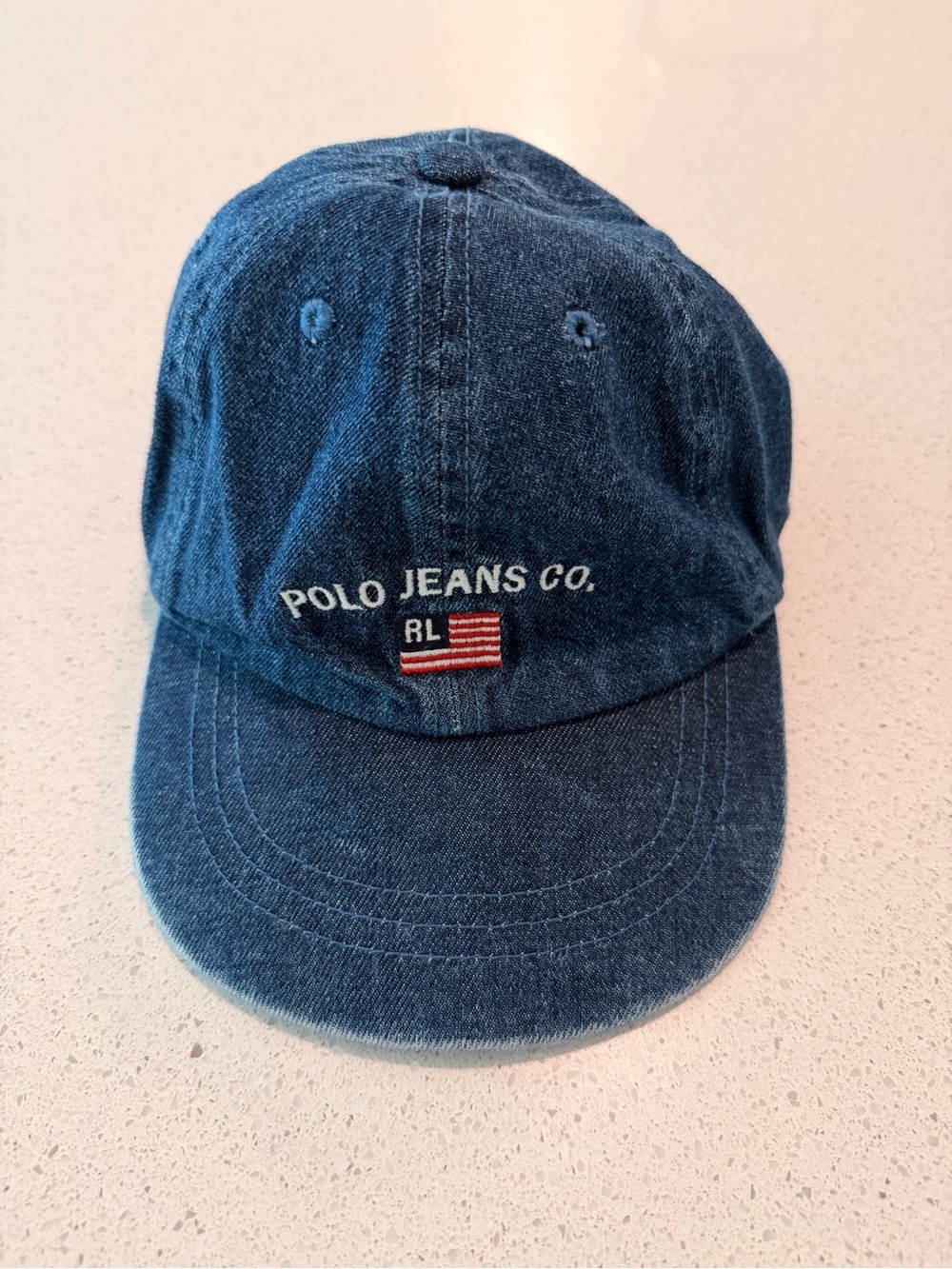 1990s Polo Jeans Co. RL Denim Baseball Cap - Blue